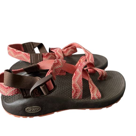Chaco ZX Womens Pink Brown Striped Double Strap Outdoor Hiking Camping Sandals 7 - Picture 5 of 9